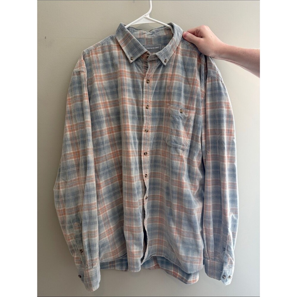 The Southern Shirt Company Men's Plaid Button-Down - Blue & Tan Corduroy